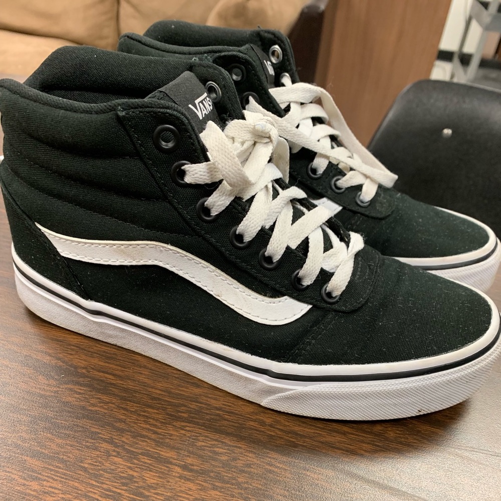 Vans Mid Black Canvas Women's Sneakers, 6.5